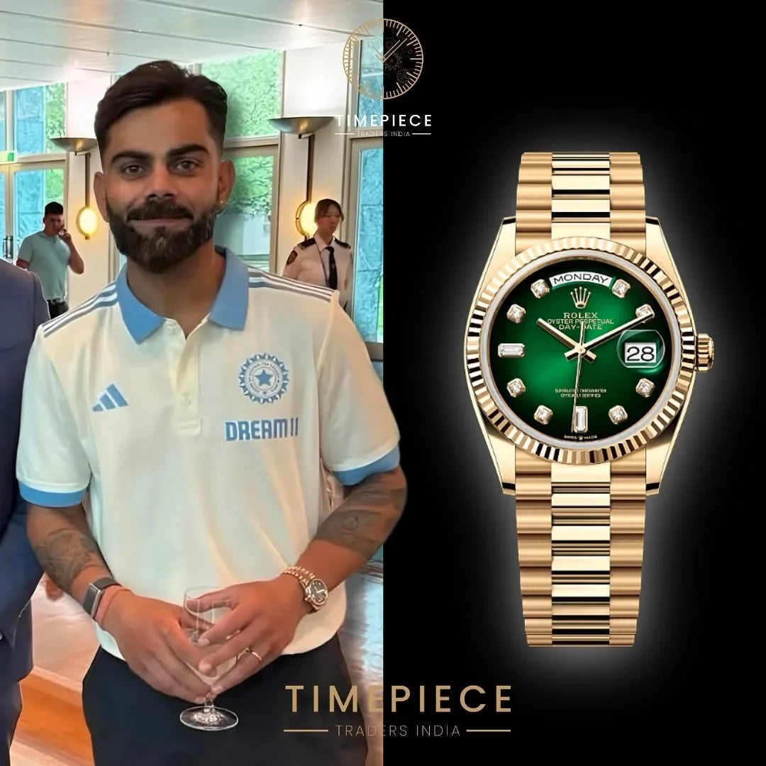 ROLEX DAYDATE GOLD GREEN DAIMOND VIRAT KOHLI EDITION