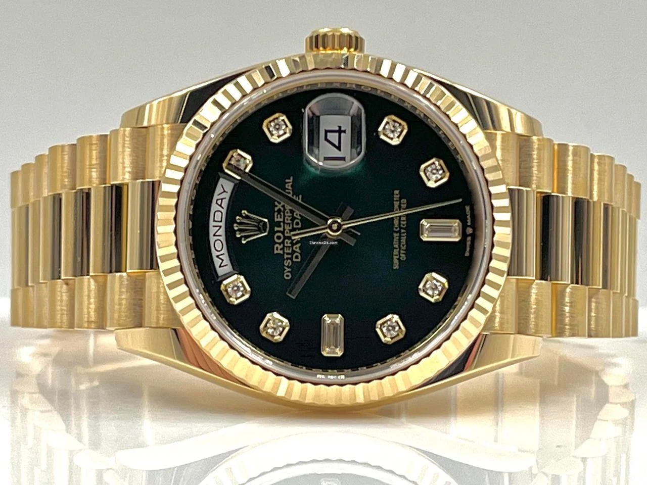 ROLEX DAYDATE GOLD GREEN DAIMOND VIRAT KOHLI EDITION