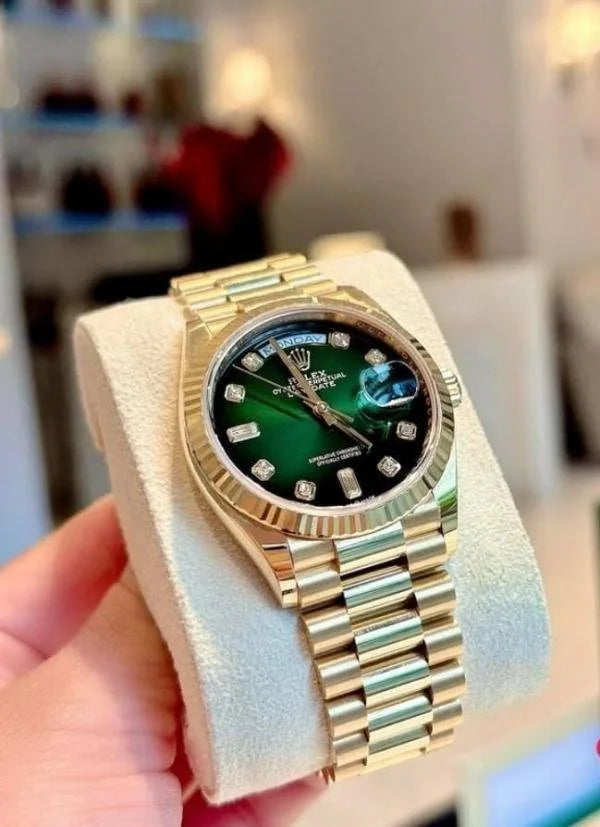 ROLEX DAYDATE GOLD GREEN DAIMOND VIRAT KOHLI EDITION