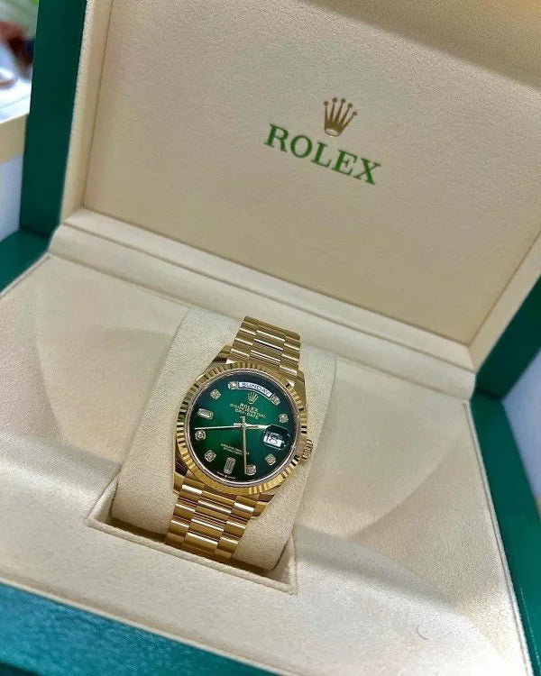 ROLEX DAYDATE GOLD GREEN DAIMOND VIRAT KOHLI EDITION