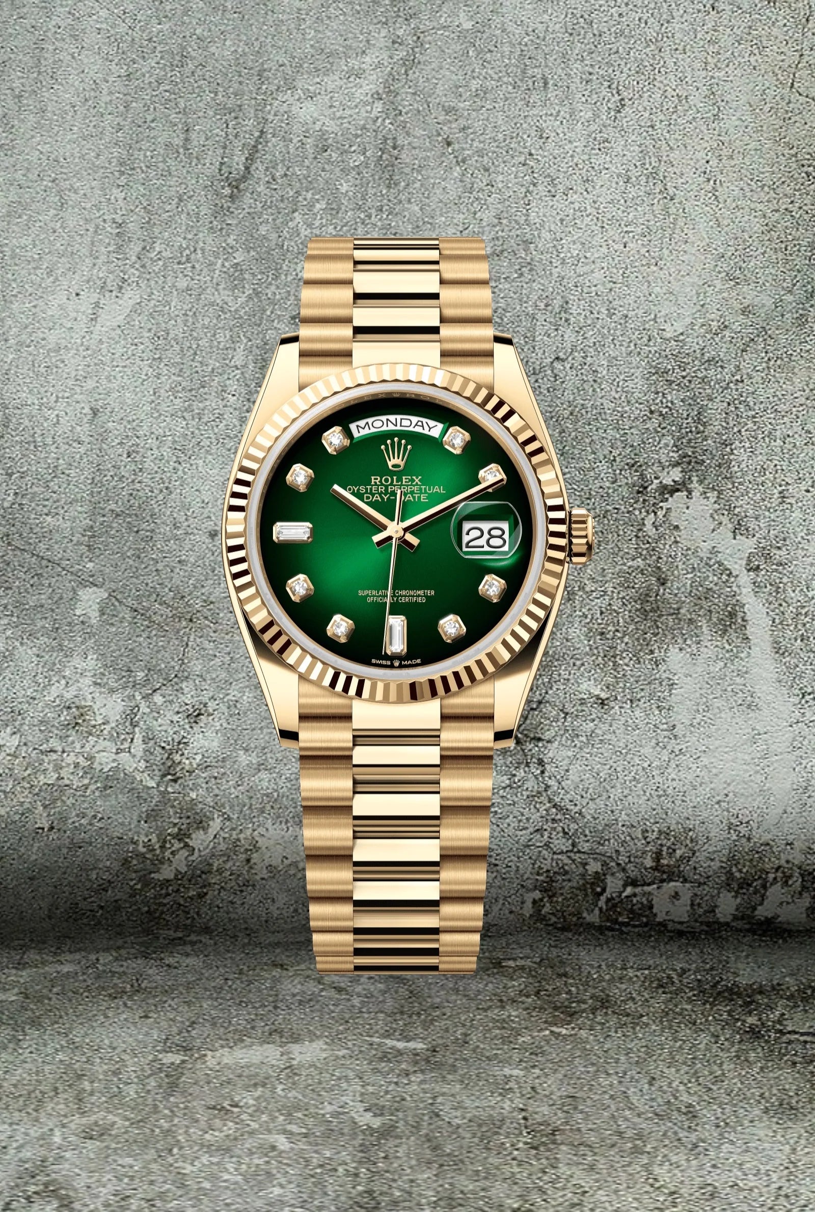ROLEX DAYDATE GOLD GREEN DAIMOND VIRAT KOHLI EDITION