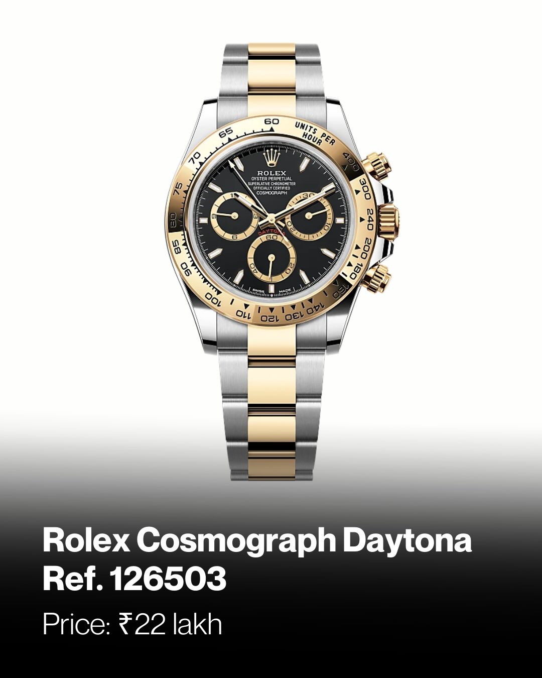 Rolex Cosmograph Daytona Yellow Gold – PREMIUM AUTOMATIC (DHURANDAR 2-RANVEER SINGH) NEWLY LAUNCHED