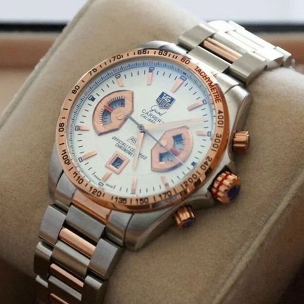 Tagheuer Calibre 17 Dual Tone White Dial Metal