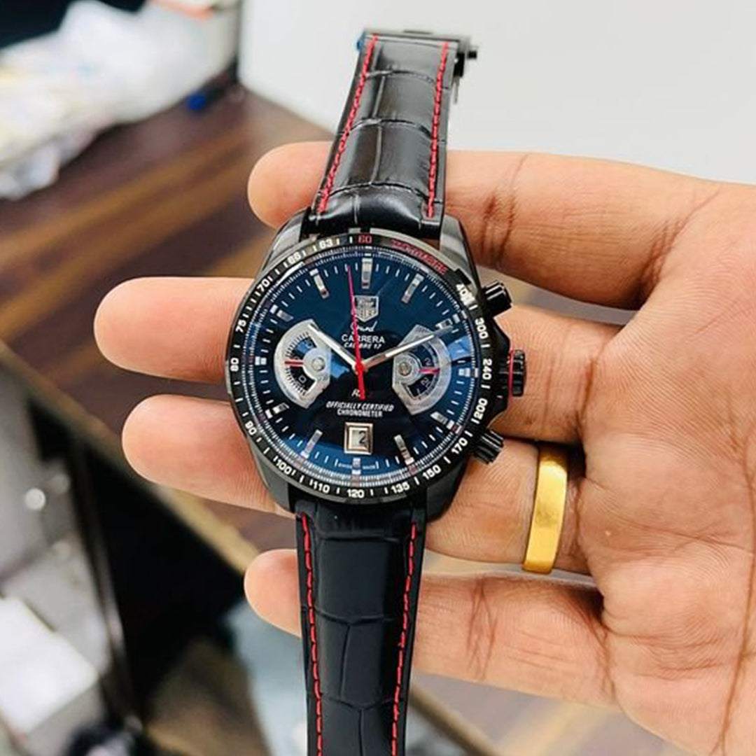 Tagheuer Calibre 36 Black Leather Belt