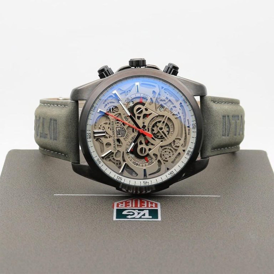 Tagheuer Cr7 Leather Grey Black Belt Watch