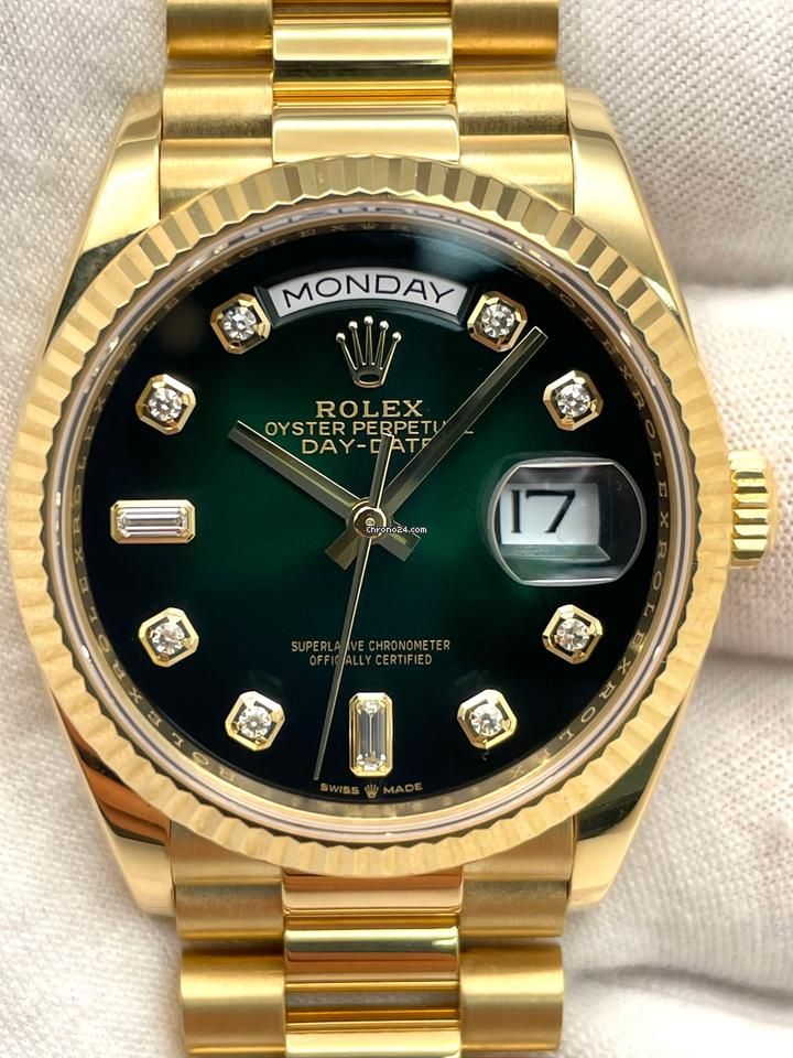 ROLEX DAYDATE GOLD GREEN DAIMOND VIRAT KOHLI EDITION