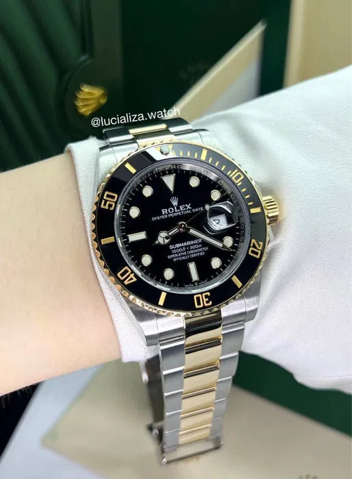 Rolex Submariner Silver Gold Black Metal Watch