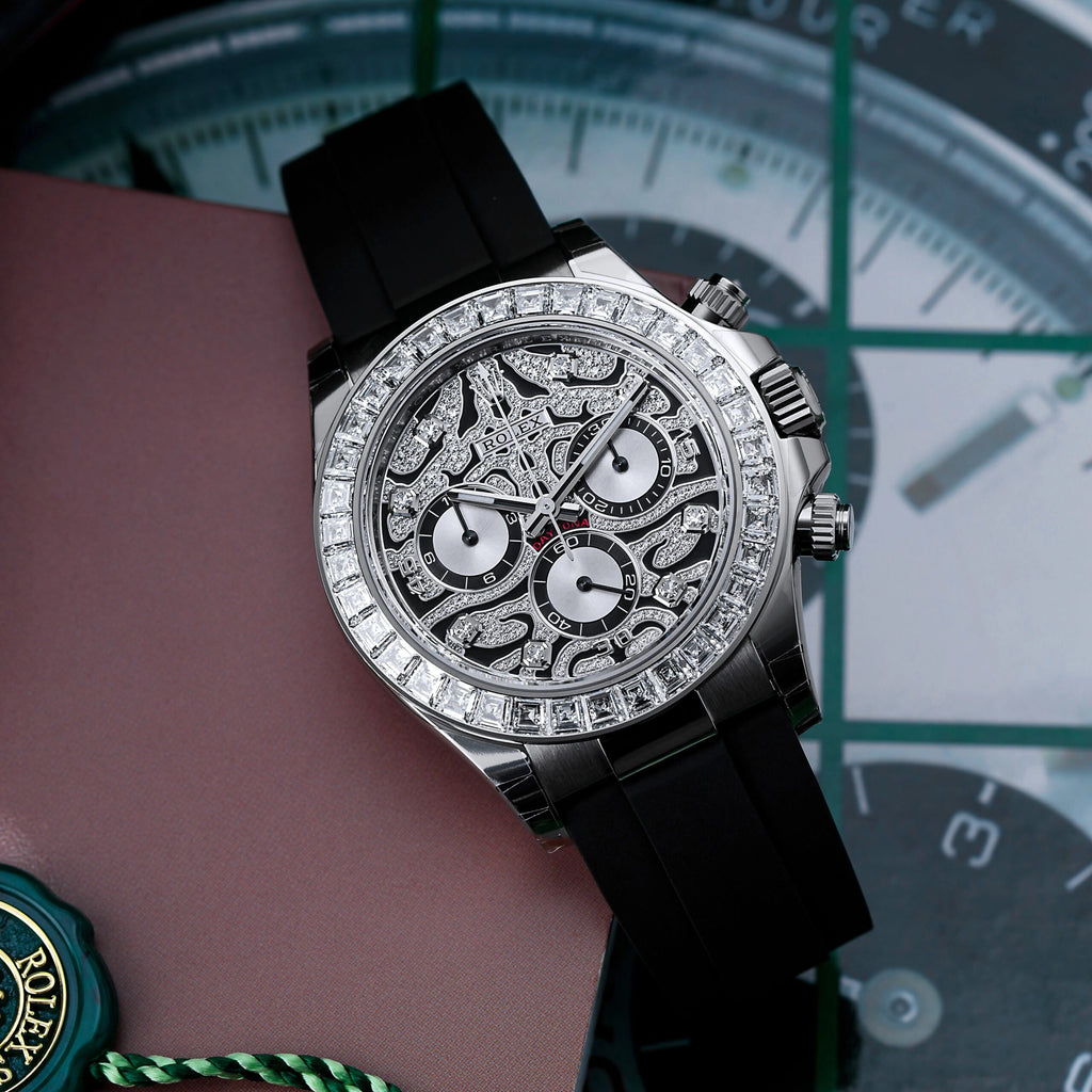 Rolex Daytona Eye of Tiger White Diamond Watch