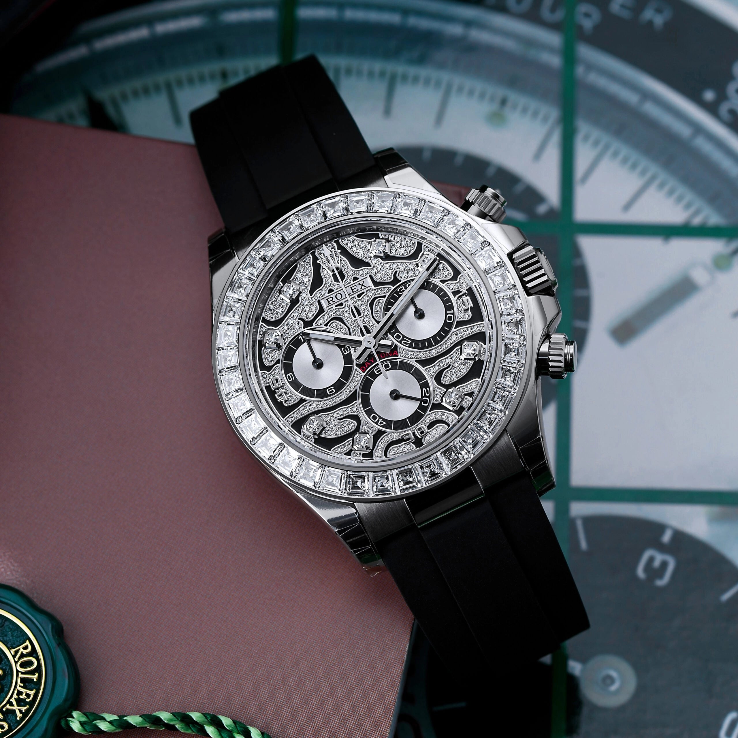 Rolex Daytona Eye of Tiger White Diamond Watch