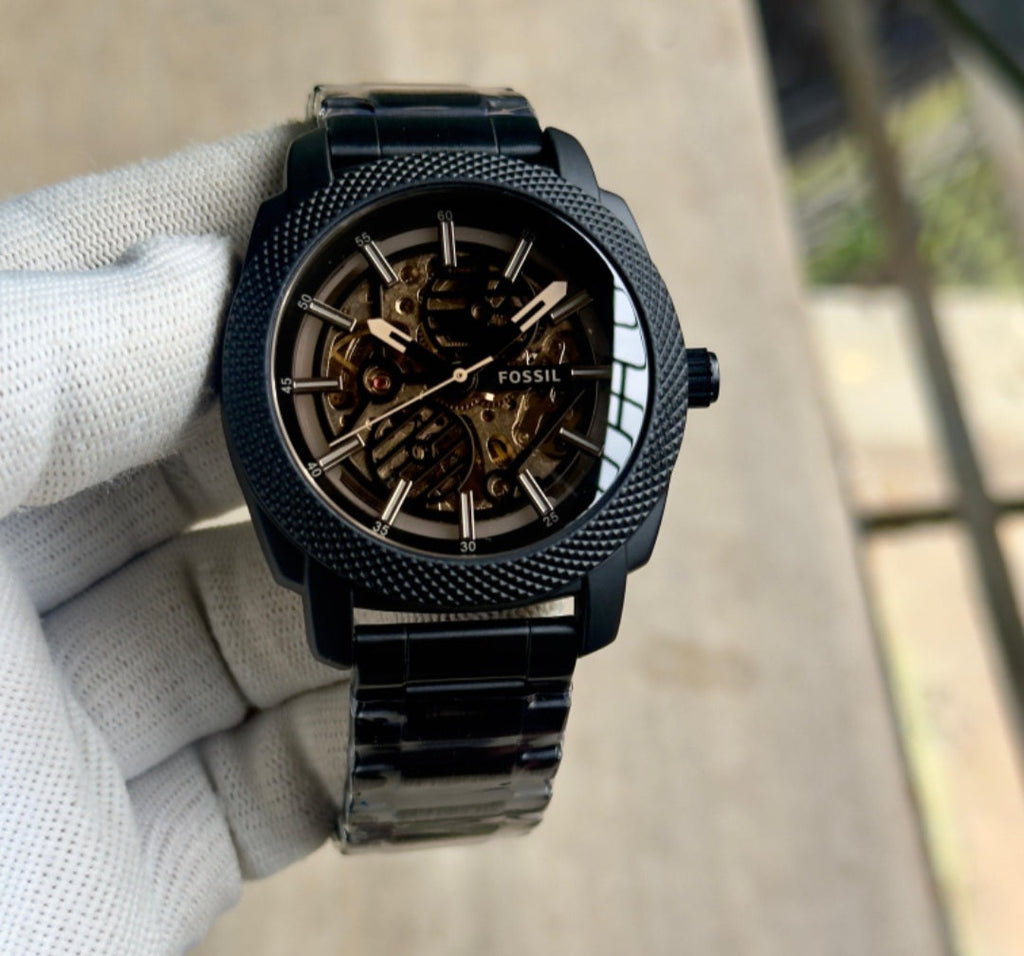 Fossil Automatic brown leather Black dial