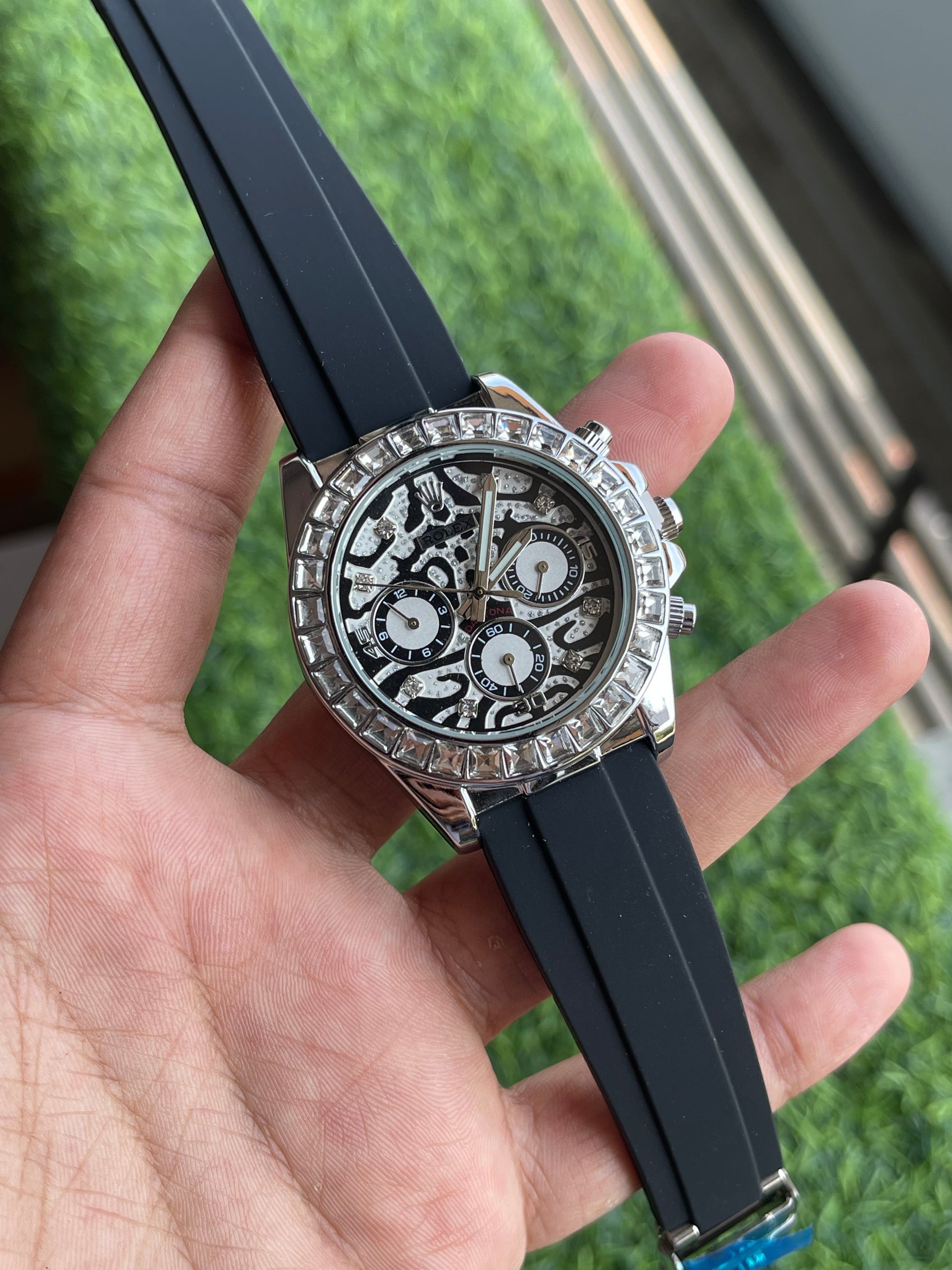 Rolex Daytona Eye of Tiger White Diamond Watch