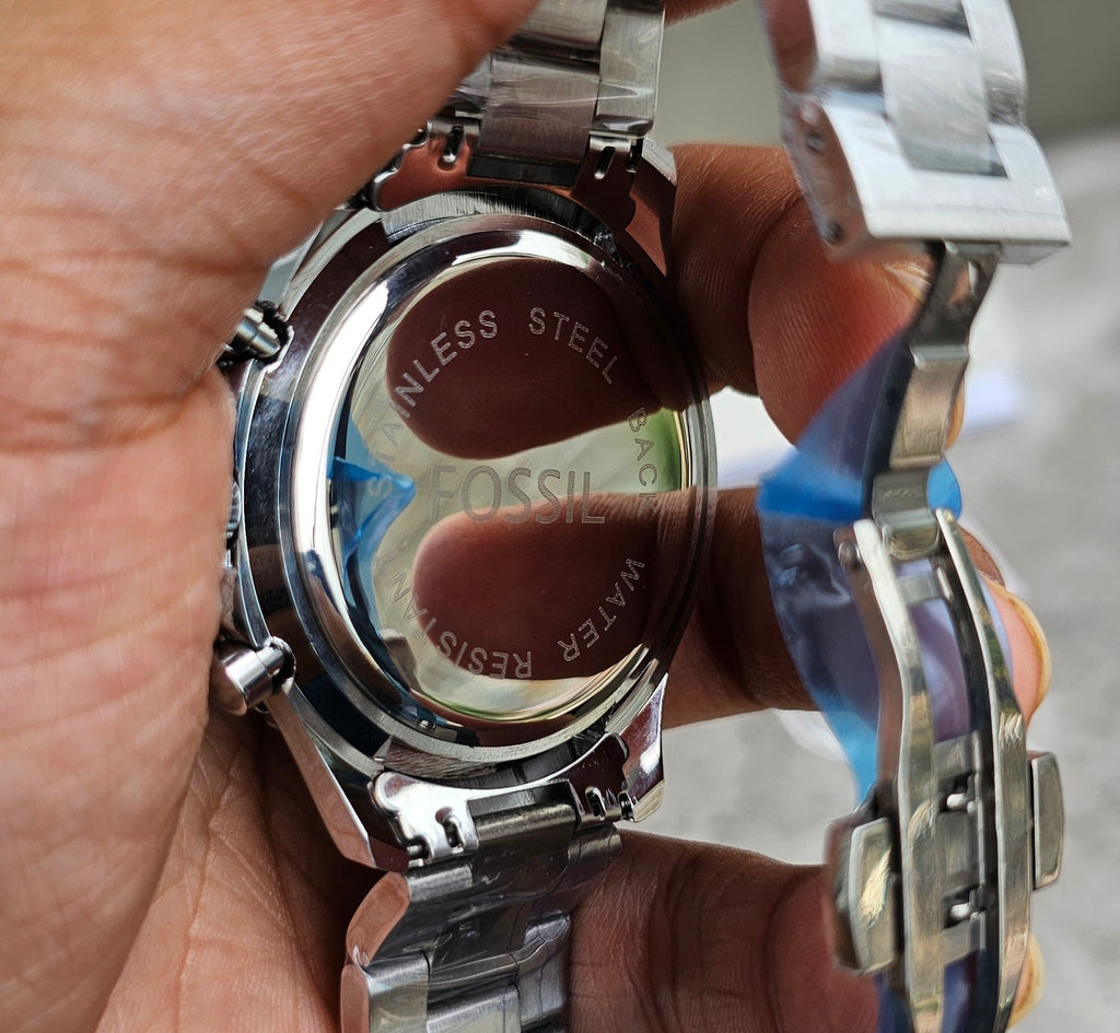 Fossil Fb 03 silver Blue Metal Watch