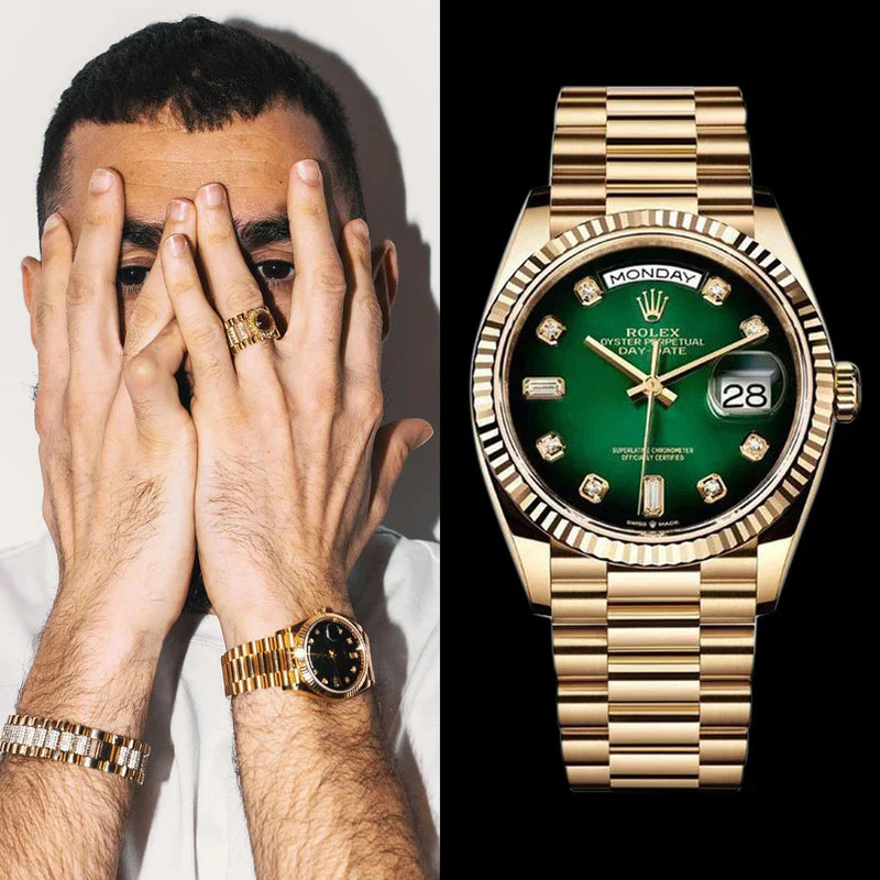 ROLEX DAYDATE GOLD GREEN DAIMOND VIRAT KOHLI EDITION